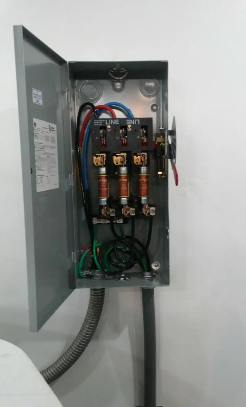 Three-phase disconnect switch installed for Electrical Wiring & Rewiring in Rocky Hill